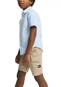 Boys 8-20 Texture Woven Button Down Shirt