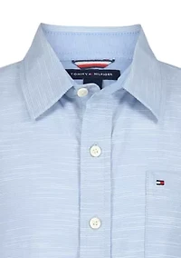 Boys 8-20 Texture Woven Button Down Shirt