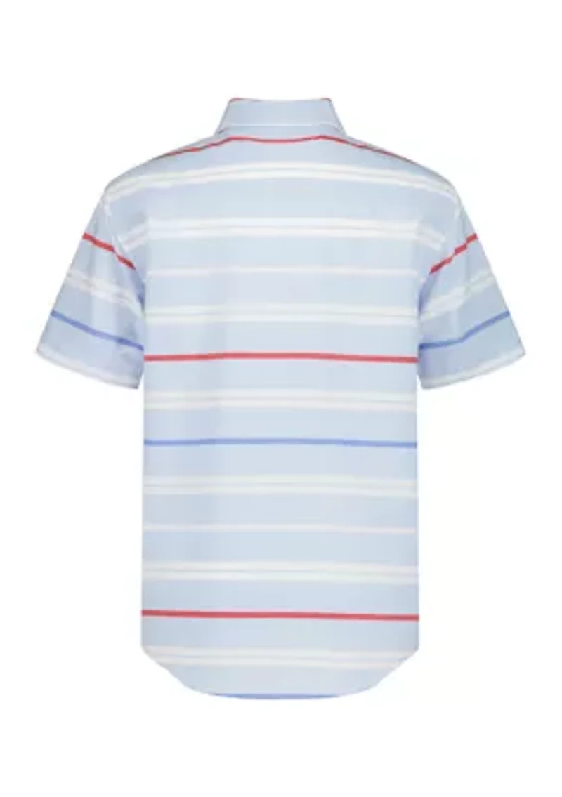 Boys 8-20 Americana Striped Woven Short Sleeve Shirt
