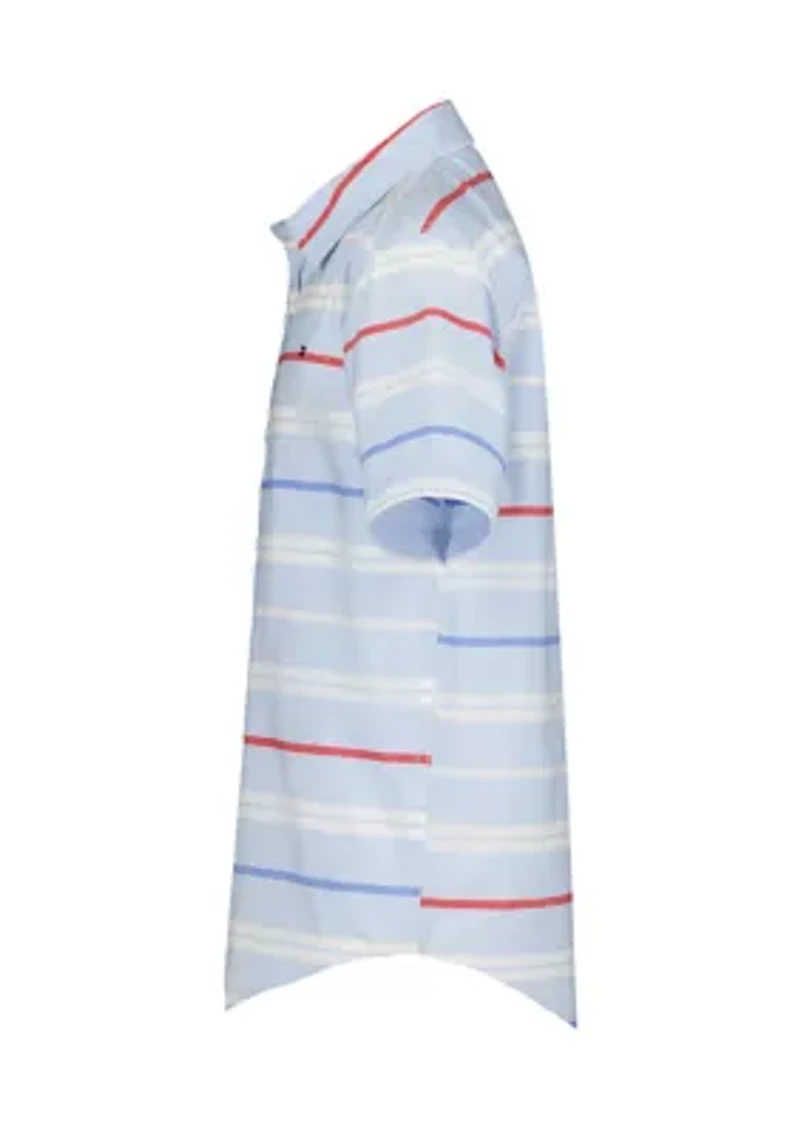 Boys 8-20 Americana Striped Woven Short Sleeve Shirt