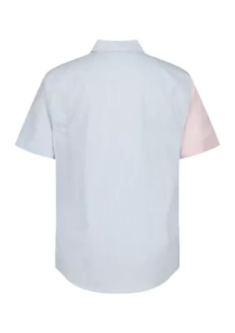 Boys 8-20 Soft Block Button Down Shirt