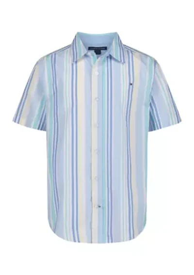 Boys 8-20 Multi-Variegated Striped Woven Shirt