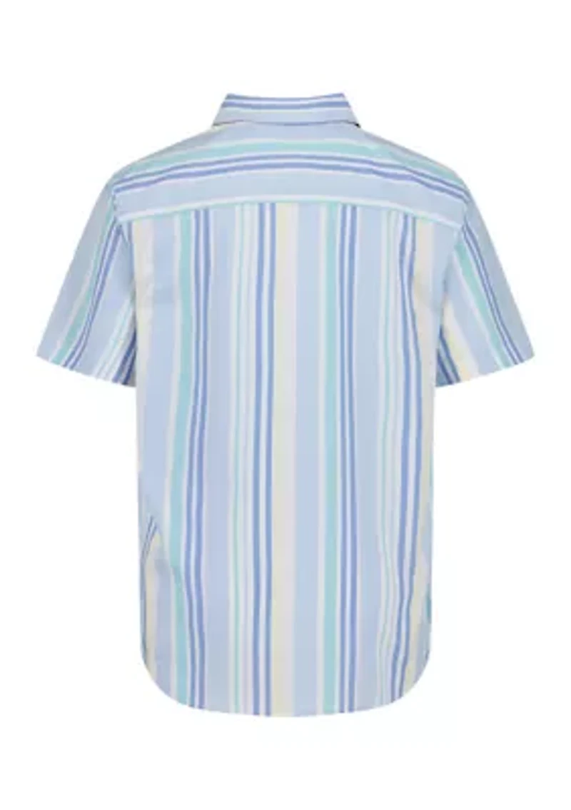 Boys 8-20 Multi-Variegated Striped Woven Shirt