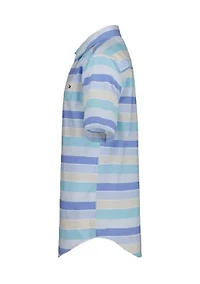 Boys 8-20 Bold Railroad Stripe Button Down Shirt
