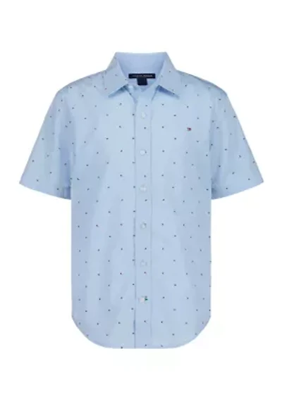 Boys 8-20 Flag Short Sleeve Woven Shirt