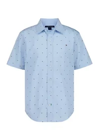 Boys 8-20 Flag Short Sleeve Woven Shirt