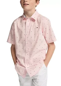 Boys 8-20 Flag Short Sleeve Woven Shirt