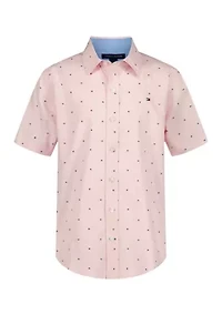 Boys 8-20 Flag Short Sleeve Woven Shirt