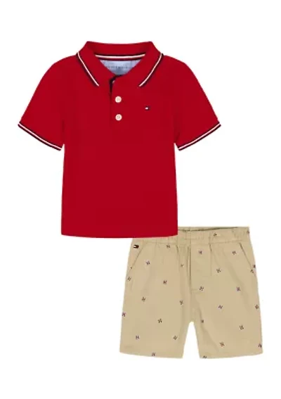 Toddler Boys Polo Shirt and Shorts Set
