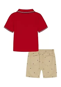 Toddler Boys Polo Shirt and Shorts Set