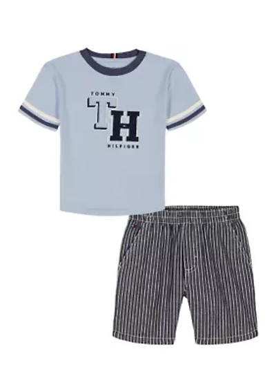 Boys 4-7 2 Piece Woven Shirt and Shorts Set