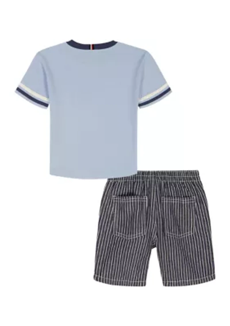 Boys 4-7 2 Piece Woven Shirt and Shorts Set