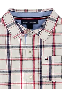 Toddler Boys Plaid Shirt and Shorts Set