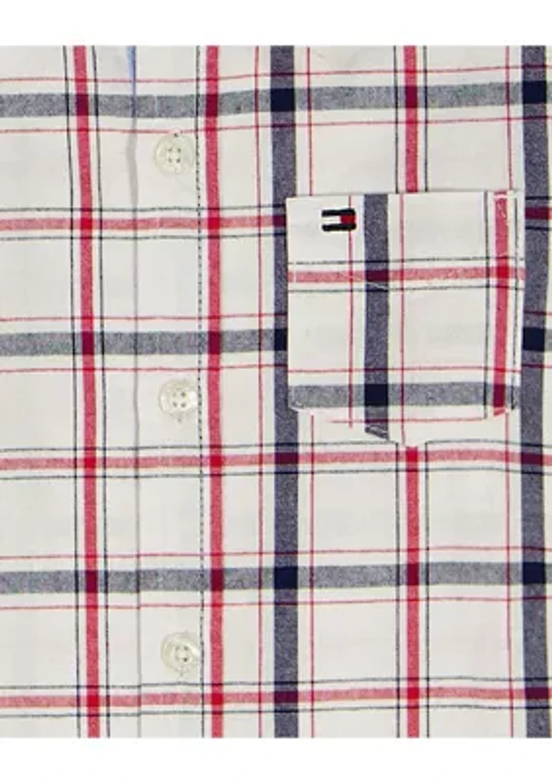 Toddler Boys Plaid Shirt and Shorts Set