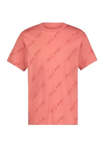 Boys 8-20 Angled Script Printed T-Shirt