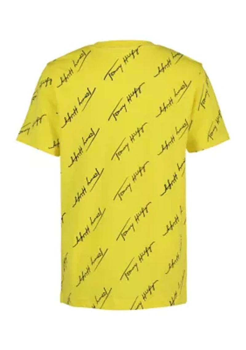 Boys 8-20 Short Sleeve Angled Script T-Shirt