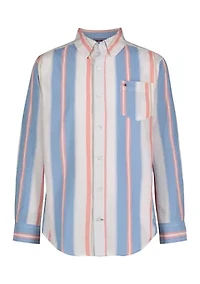 Boys 8-20 Bold Stripe Button Down Shirt