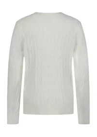 Boys 8-20 Cable Crew Neck Sweater