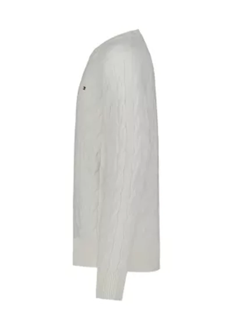 Boys 8-20 Cable Crew Neck Sweater