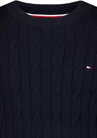 Boys 8-20 Cable Knit Crew Neck Sweater