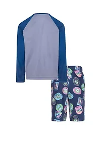 Boys 4-7 Graphic Swim Shirt and Printed Set