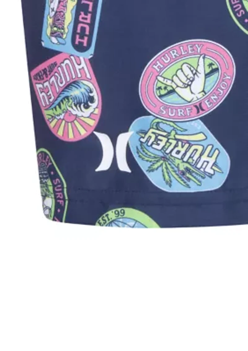 Boys 4-7 Graphic Swim Shirt and Printed Set