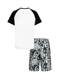 Boys 4-7 Floral Coconut Swim Set