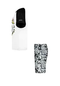 Boys 4-7 Floral Coconut Swim Set