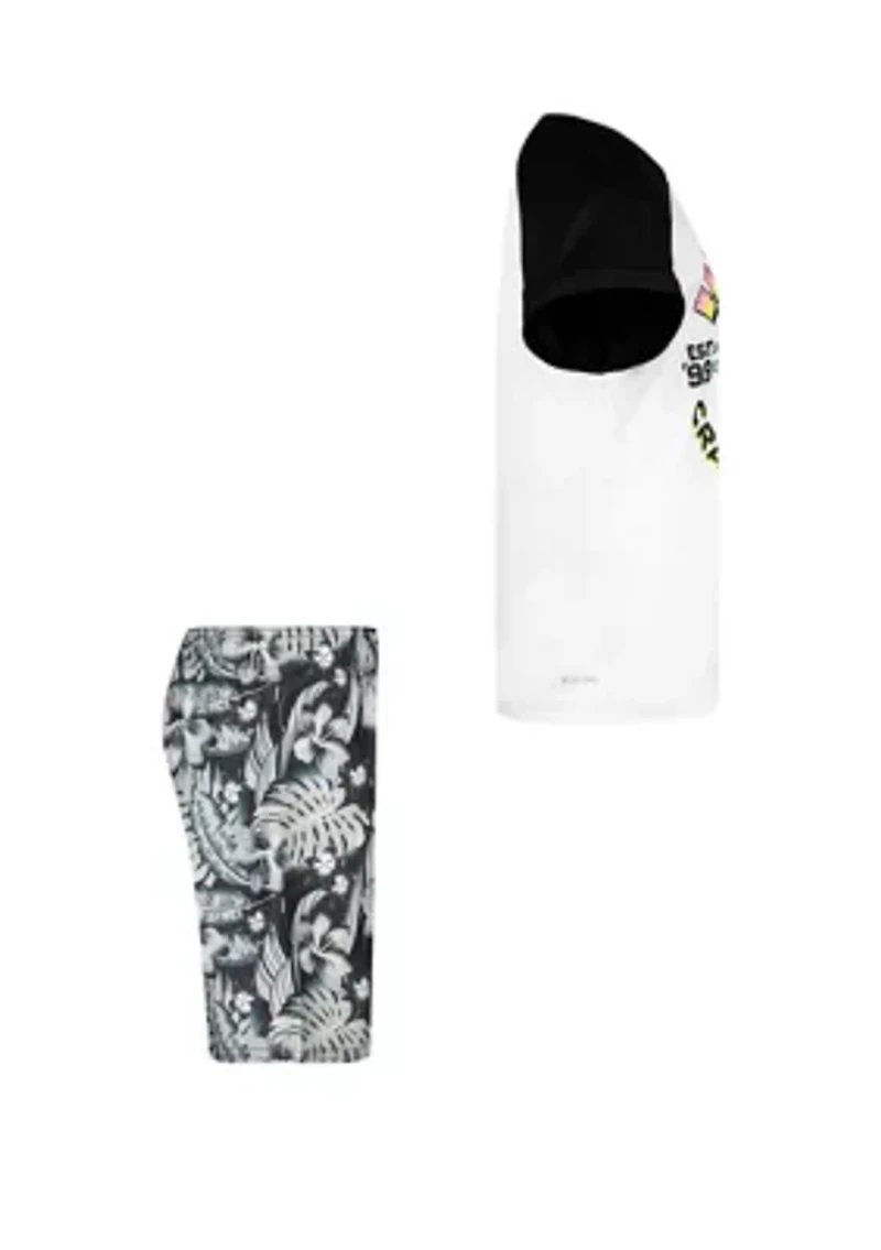 Boys 4-7 Floral Coconut Swim Set