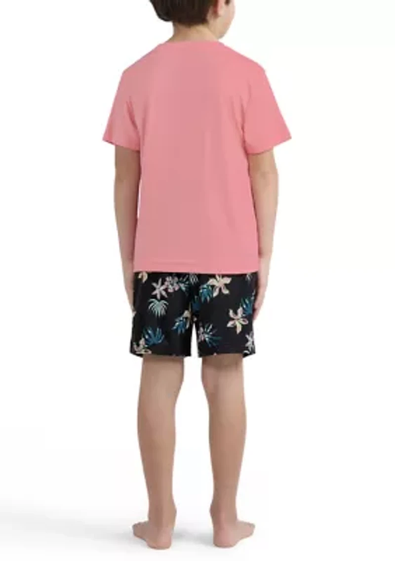 Boys 4-7 Floral Swim Set