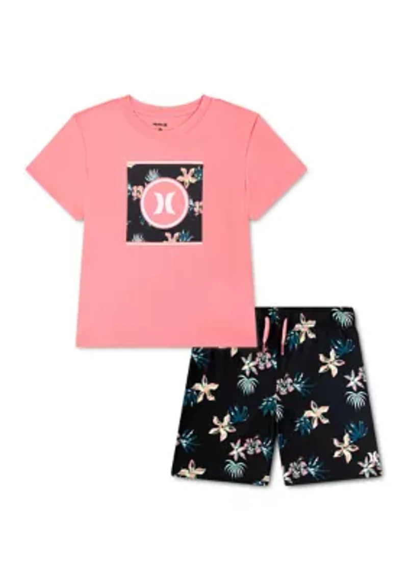 Boys 4-7 Floral Swim Set