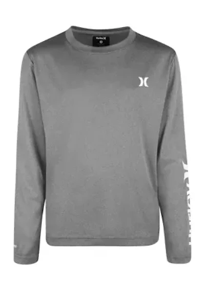 Boys 8-20 Heathered UPF Long Sleeve Swim T-Shirt