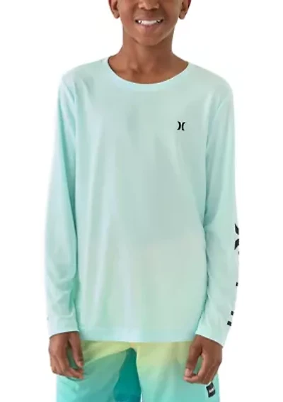 Boys 8-20 Heathered UPF Long Sleeve Swim T-Shirt
