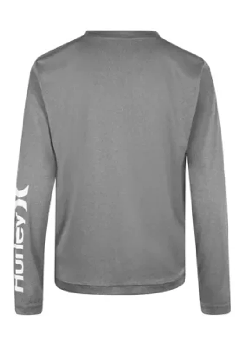 Boys 8-20 Heathered UPF Long Sleeve Swim T-Shirt