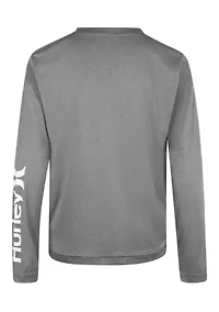 Boys 8-20 Heathered UPF Long Sleeve Swim T-Shirt
