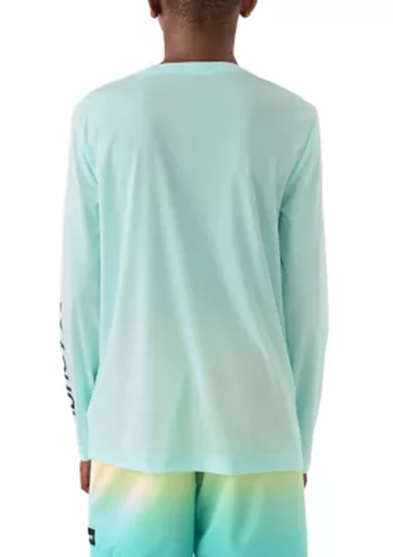 Boys 8-20 Heathered UPF Long Sleeve Swim T-Shirt