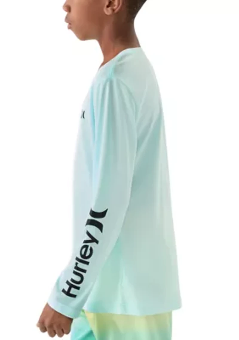 Boys 8-20 Heathered UPF Long Sleeve Swim T-Shirt