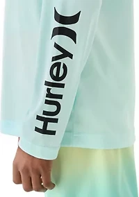 Boys 8-20 Heathered UPF Long Sleeve Swim T-Shirt