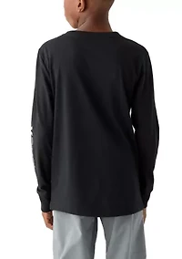 Boys 8-20 Check Box Long Sleeve Graphic T-Shirt