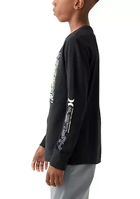 Boys 8-20 Check Box Long Sleeve Graphic T-Shirt