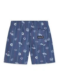 Boys 8-20 Seersucker Palm Print Swim Trunks