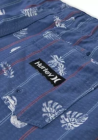 Boys 8-20 Seersucker Palm Print Swim Trunks