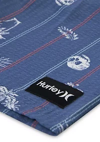 Boys 8-20 Seersucker Palm Print Swim Trunks