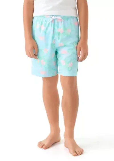 Boys 8-20 Tropical Printed Swim Trunks