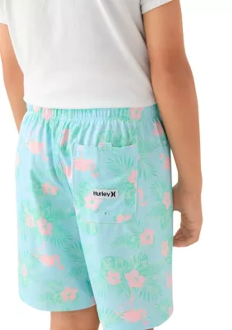 Boys 8-20 Tropical Printed Swim Trunks