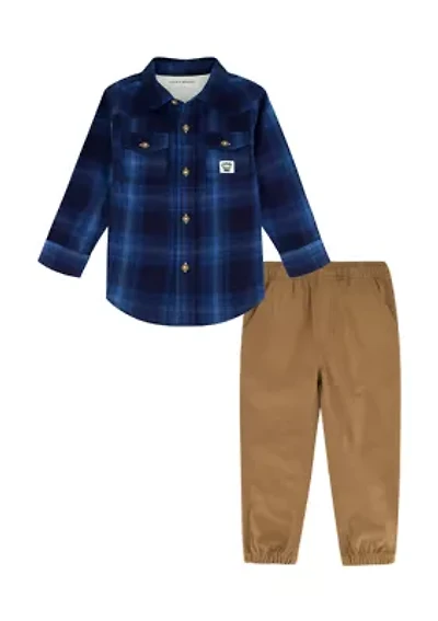 Boys 4-7 Woven Shirt and Pants Set