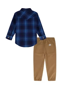 Boys 4-7 Woven Shirt and Pants Set