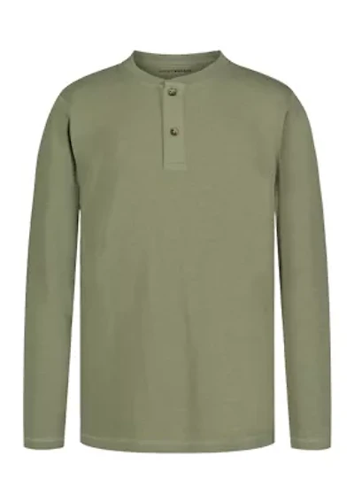 Boys 8-20 Textured Henley T-Shirt