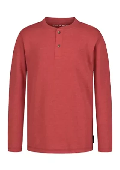 Boys 8-20 Textured Henley T-Shirt