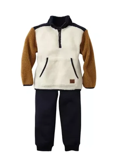 Toddler Boys 1/4 Zip Pullover and Joggers Set